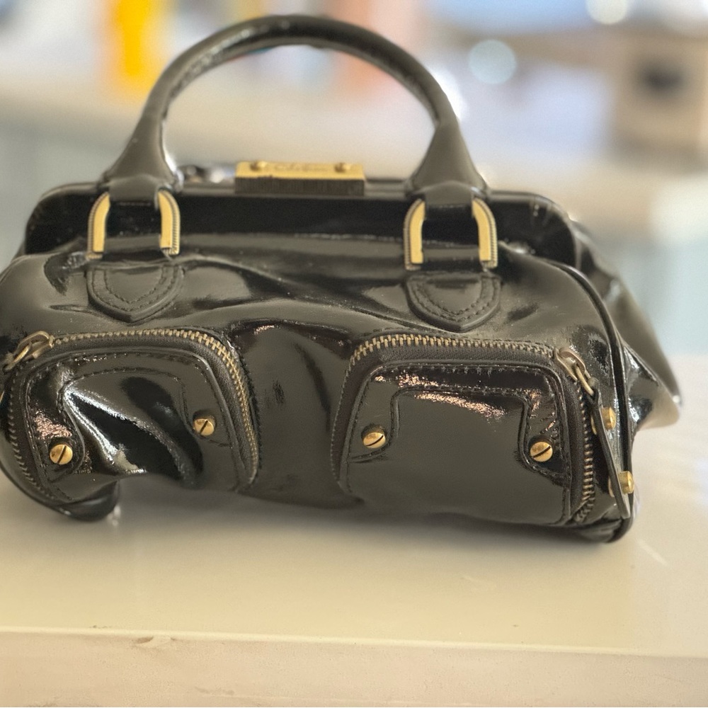 Cole Haan Small Black Patent Leather Handbag gently used, good condition